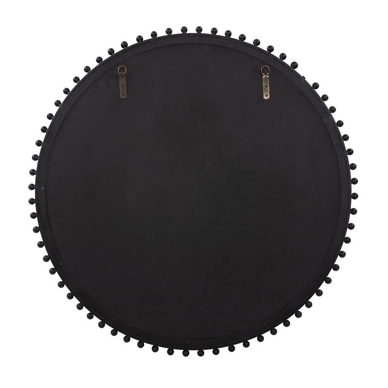 Allan Andrews Hand Forged Round Beaded Metal Framed Mirror - 34"D