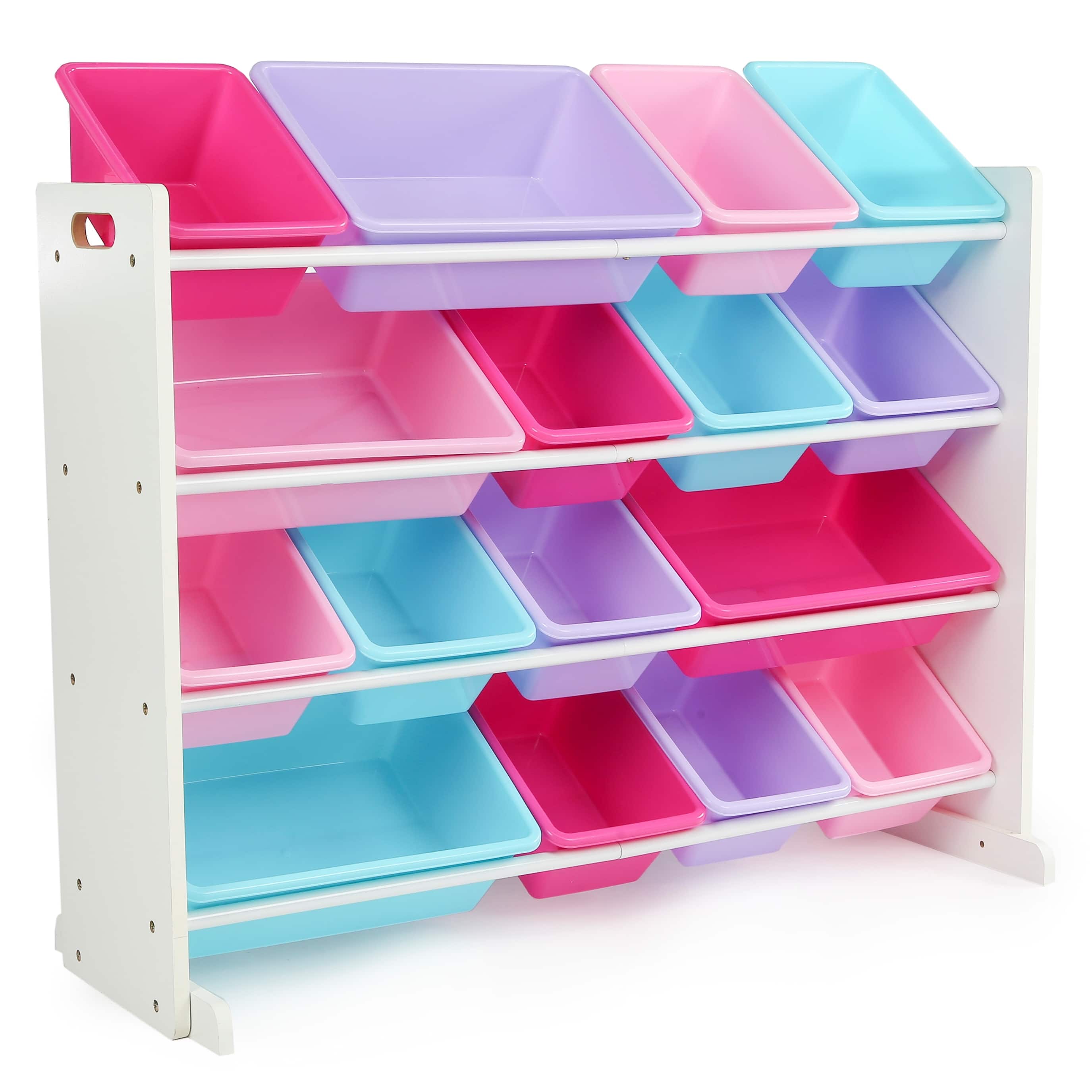 Tot Tutors White/Pastel SuperSized Kids Toy Storage Organizer w/ 16