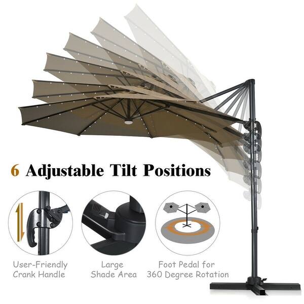 Shop Black Friday Deals On 10 Ft Patio Offset Cantilever Umbrella With Solar Lights Overstock 31843228