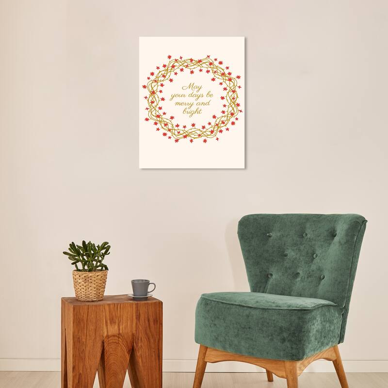 Wynwood Studio Canvas Typography and Quotes Merry and Bright Days Coming Brown Modern & Contemporary Wall Art Canvas Print - 16 x 20