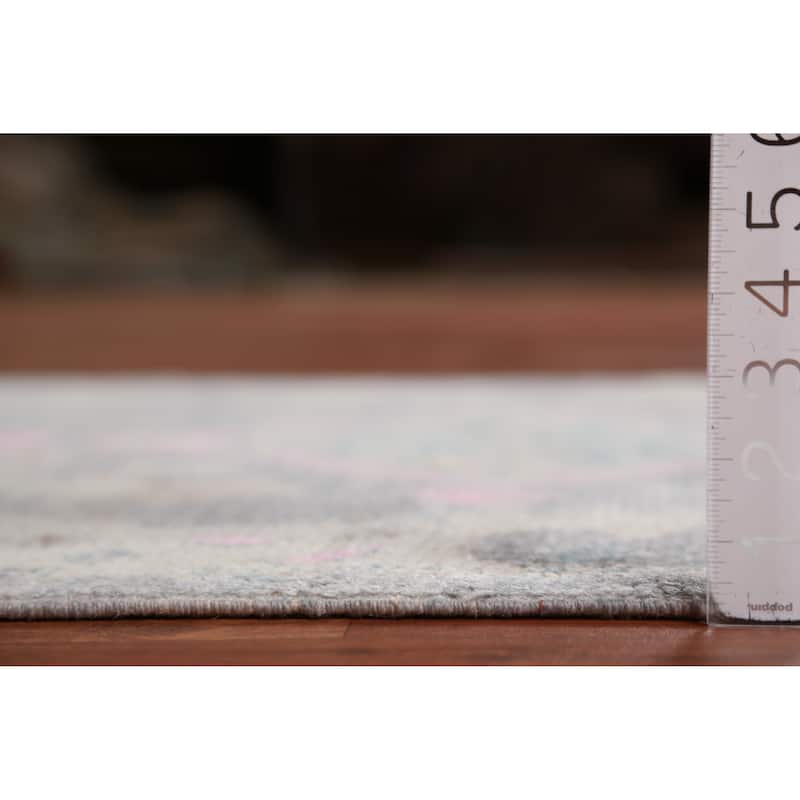 Hand Knotted Oriental 100% Wool Carpet Transitional Geometric Greys & Charcoal Oushak Runner Rug - 16' 1'' X 3' 5''