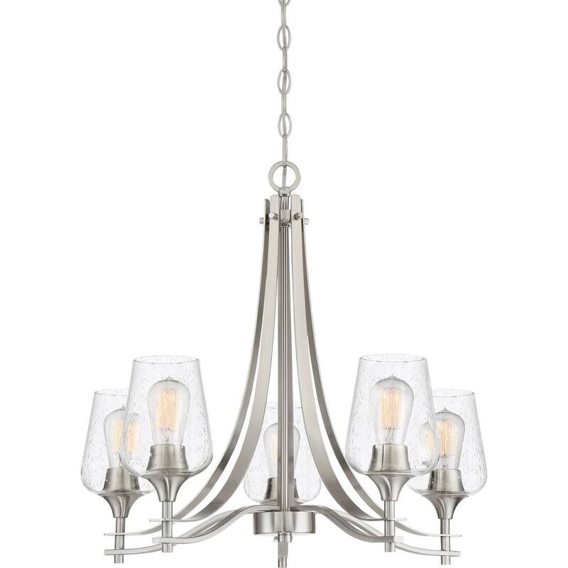 Quoizel Towne 5-Light 23" Transitional Chandelier in Brushed Nickel - Brushed Nickel