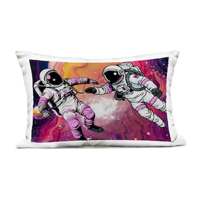 Stupell Astronauts & Bright Nebula Printed Outdoor Throw Pillow Design by Jesse Keith