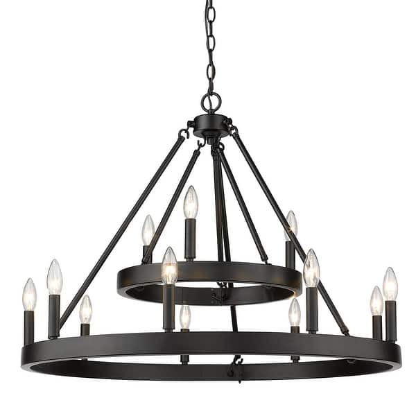 slide 2 of 5, Alastair 2 Tier - 12 Light Chandelier - 35x24.5" 35x24.5" - Black