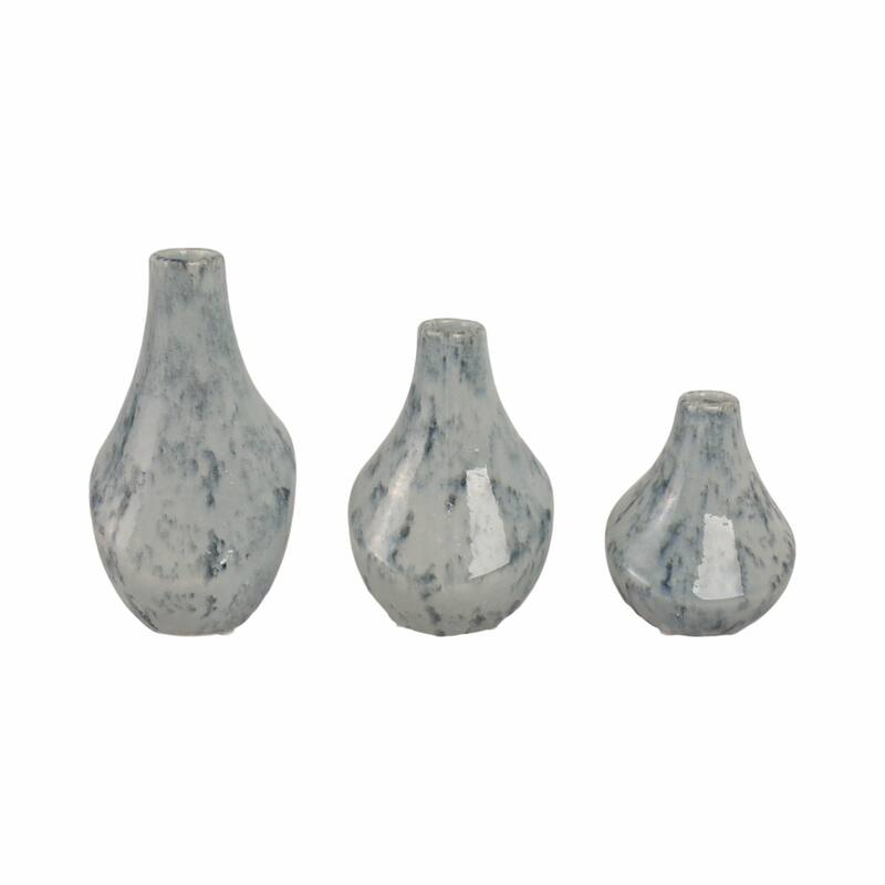 Stoneware Decorative Vases Sleek Silhouettes Modern Glam (Set of 3)