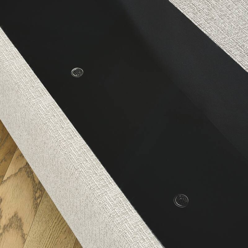Linen Fabric Upholstered Bench with Large Storage Space