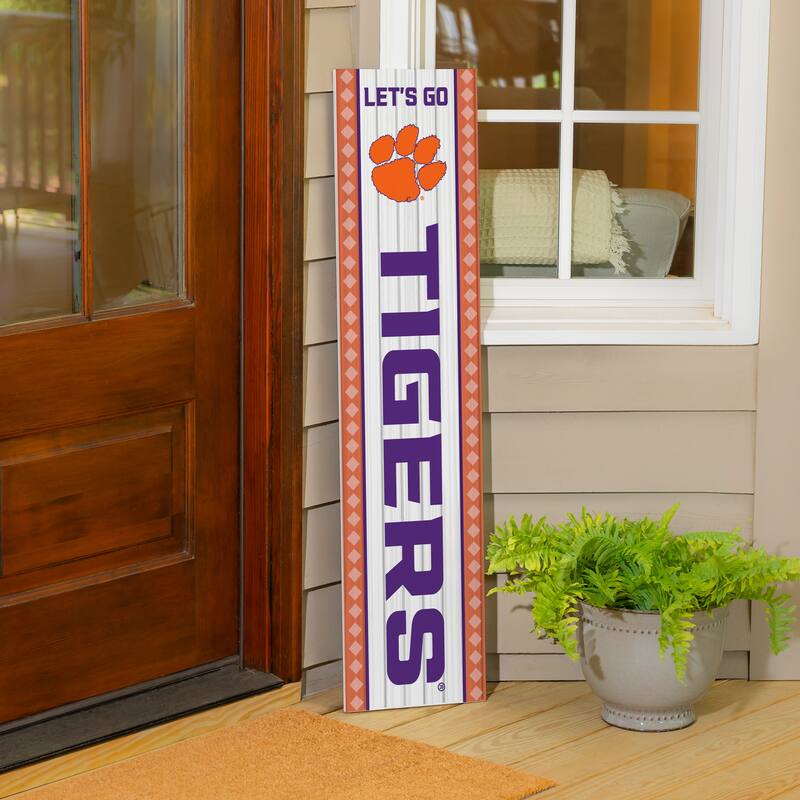 47" Double Sided Seasonal Porch Leaner, Clemson University - 47" x 11.25"