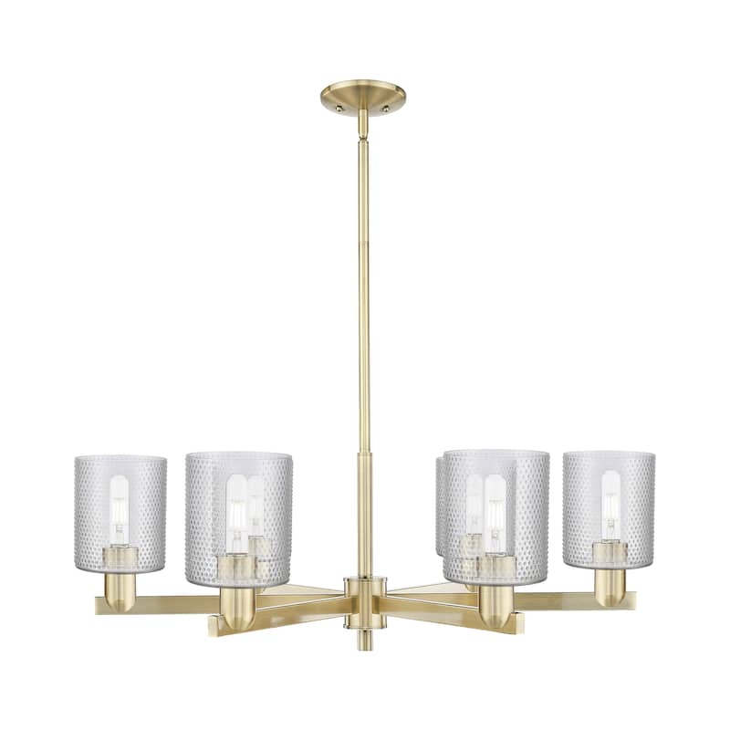 Innovations Lighting Endless Possibilities Arcadia - Cobbleskill - 6 Light 35" Stem Hung Chandelier - Antique Brass/Clear