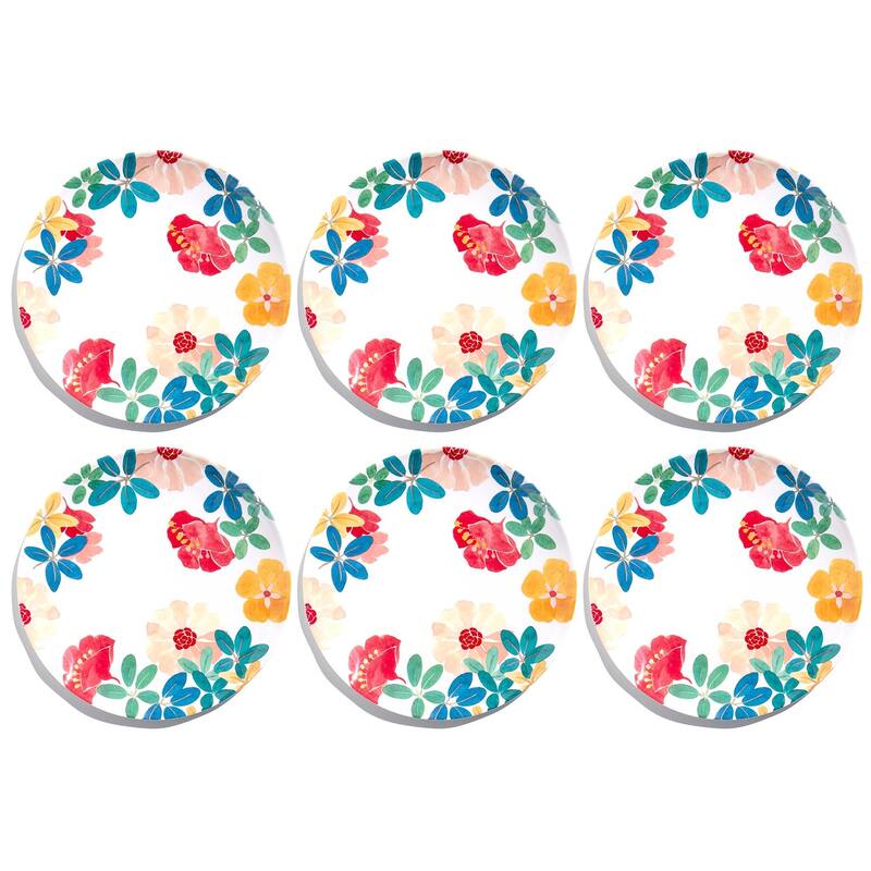 Abode Homewares by TarHong Audrey Floral Dinner Plate, 10.5", Set of 6