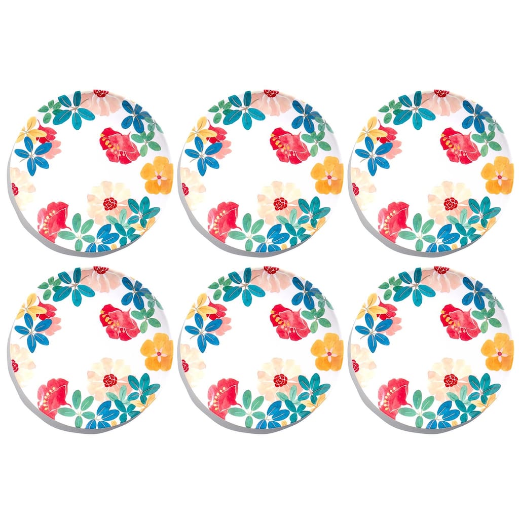Abode Homewares by TarHong Audrey Floral Dinner Plate, 10.5", Set of 6