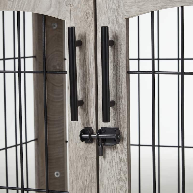 Dog Crate Furniture with Cushion & 2 Drawers