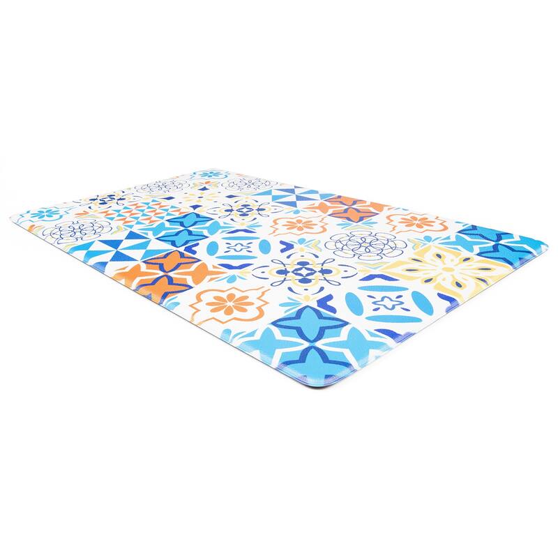 World Rug Gallery Geometric Tile Anti-Fatigue Standing Mat