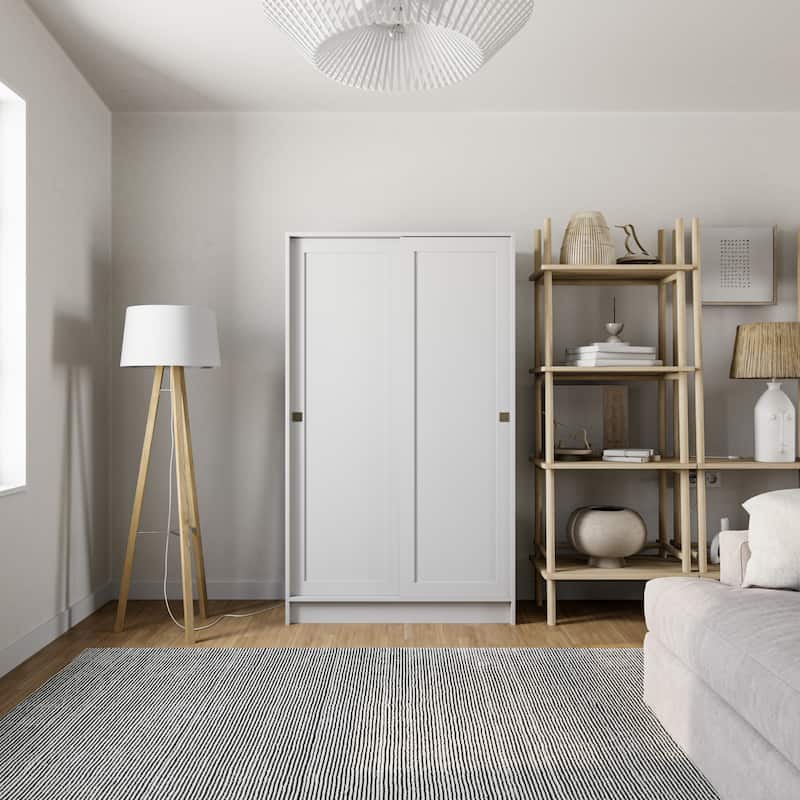 Prepac Elite Plus 38" W White Storage Cabinet, 65" Tall Pantry Cupboard with 2 Fixed and 4 Adjustable Shelves