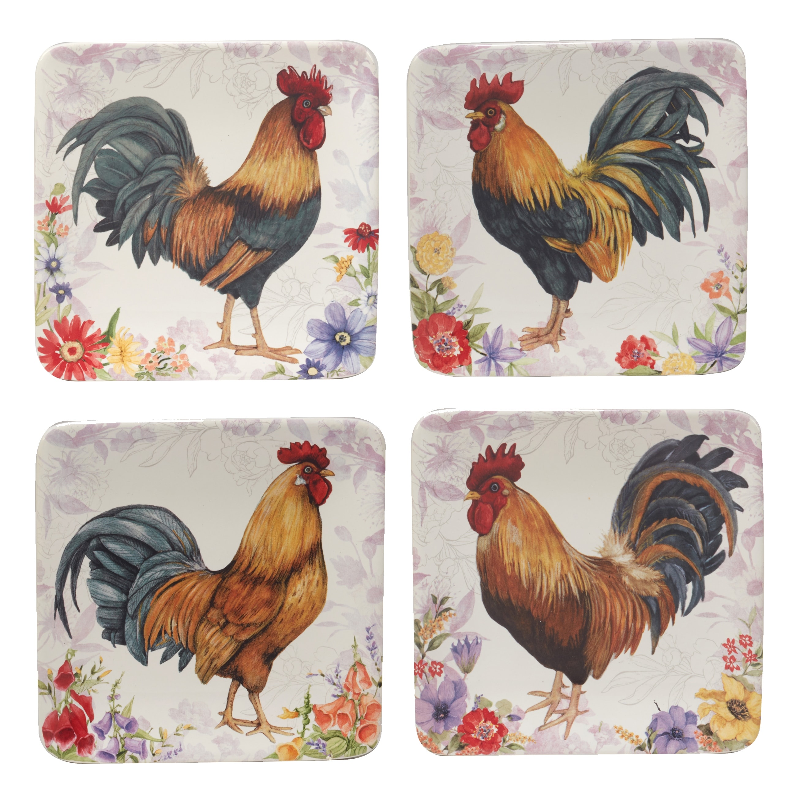 Certified International Floral Rooster 6
