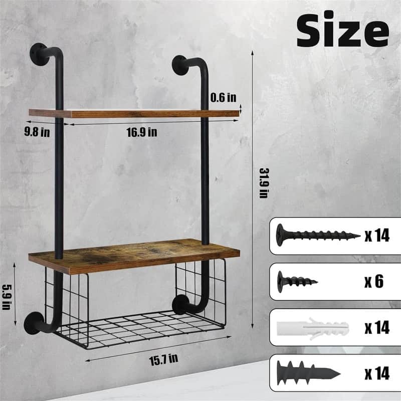 2-Tier Bathroom Shelves Wall Mounted