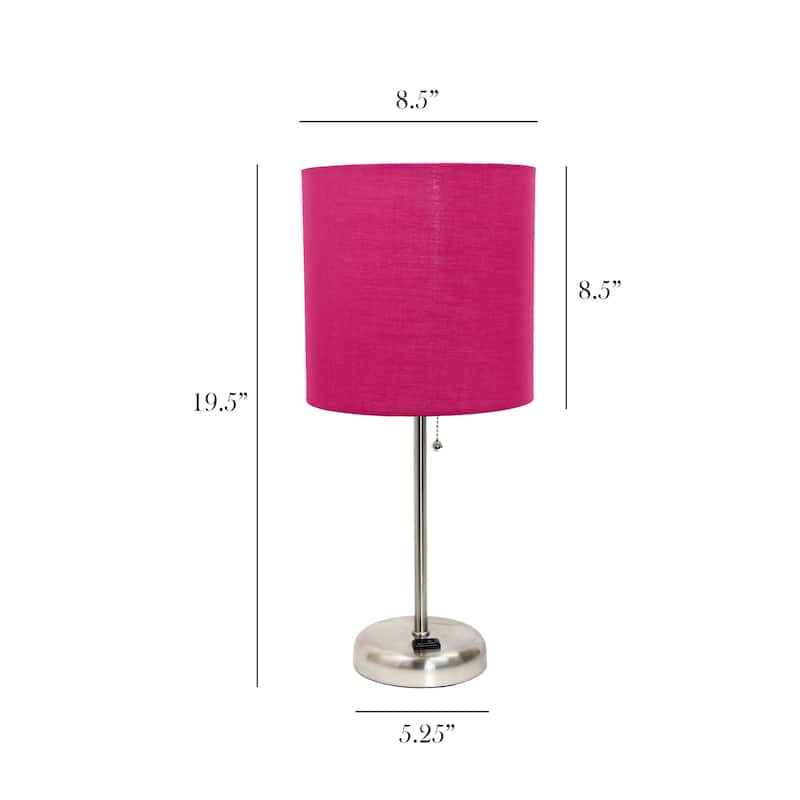 Simple Designs 9.5" Desk Lamp with Charging Outlet and LED Bulb Included - 19.50
