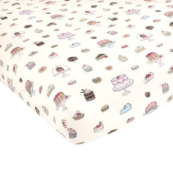 slide 1 of 1, Hudson Baby Infant Girl Cotton Fitted Crib Sheet, Sweet Bakery, One Size - Sweet Bakery - One Size One Size - Sweet Bakery
