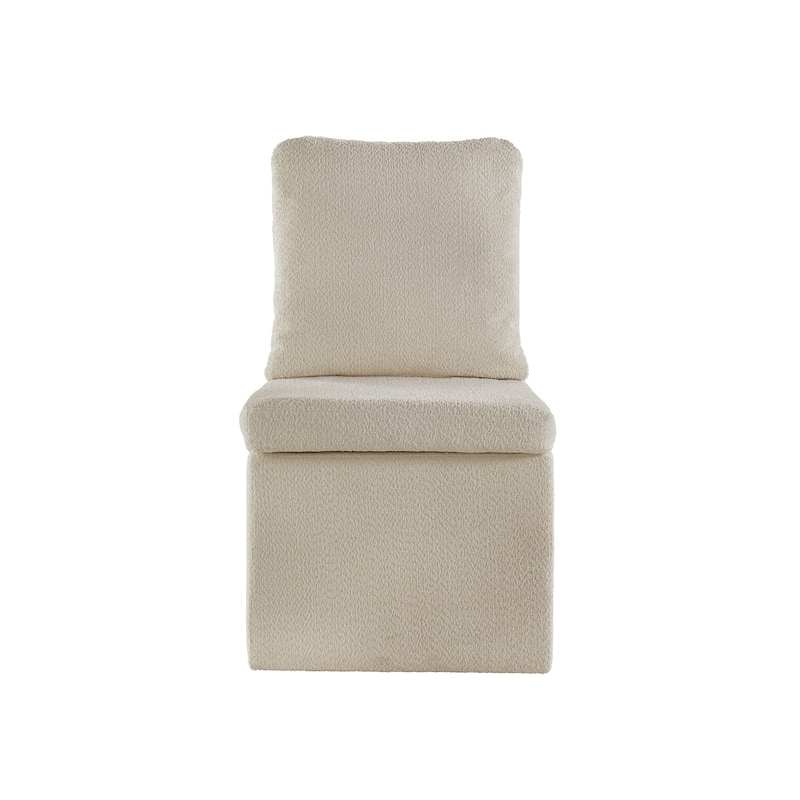 Gowanus Boucle Parson Dining Chair with Casters by iNSPIRE Q Classic
