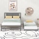 preview thumbnail 2 of 7, Grey Wood Full Size Platform Bed with Adjustable Trundle