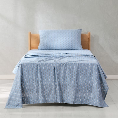 Lush Decor Freesia Blue Cotton Sheet Set