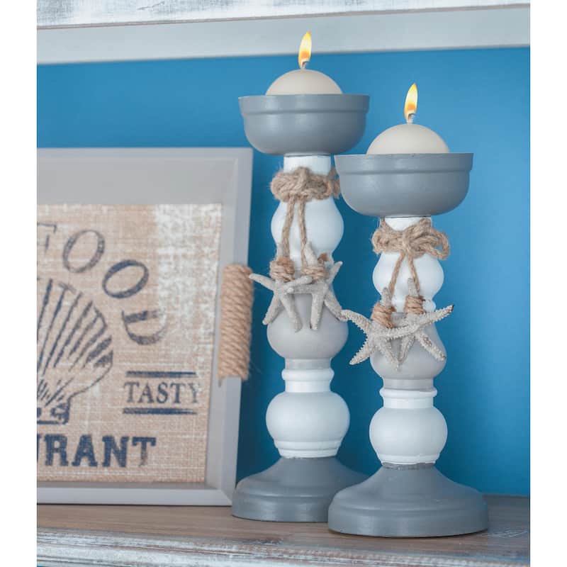 Wooden Candle Holder - Set of 2 - Roche River Decor