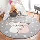 preview thumbnail 35 of 46, SAFAVIEH Carousel Kids Melda Koala Hug Rug 5'3" Round - Grey/Ivory