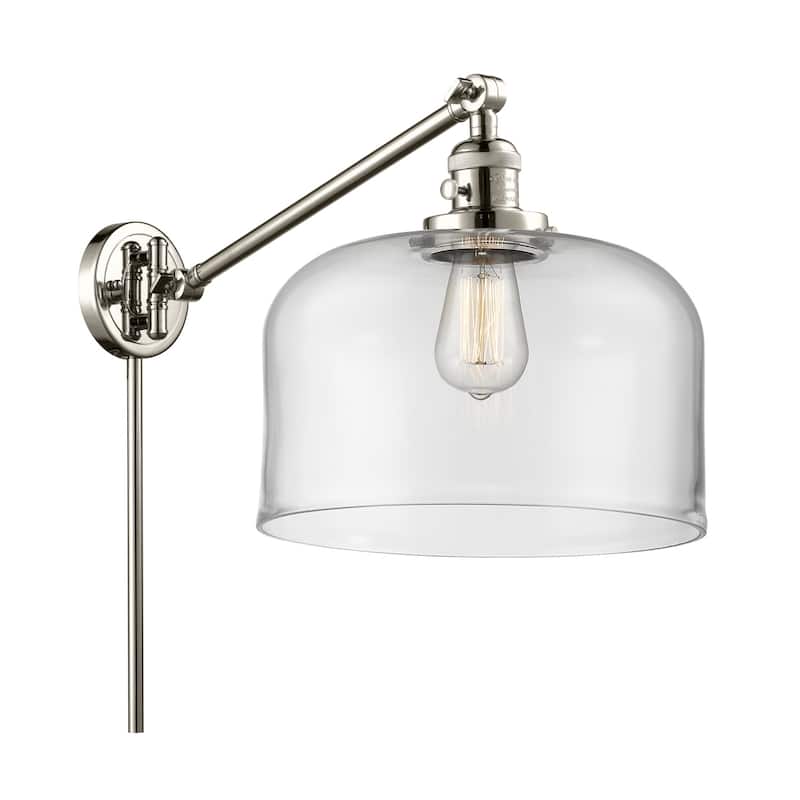 Innovations Lighting X-Large Bell Single Light 13" Tall Bathroom - Polished Nickel / Clear