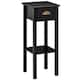 HOMCOM 2-Tier Night Stand with Drawer, Narrow End Table with Bottom Shelf, for Living Room or Bedroom