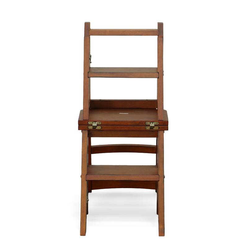 Copper Grove Stevensville Folding Wood Library Ladder Chair