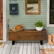 preview thumbnail 5 of 10, COSIEST Outdoor Patio Log Bench, Rectangular MgO Garden Bench - 11.8"D x 48.4"W x 17.7"H Walnut