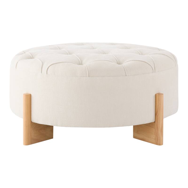 Modern Round Tufted Ottoman