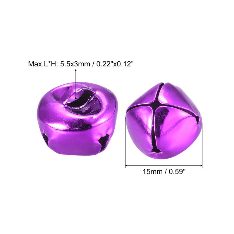 Jingle Bells, 24pcs Small Bells for Crafts DIY Christmas - Purple - 15mm