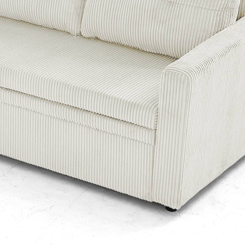 79" W L Shaped Reversible Convertible Pull Out Couch Bed Sleeper Sofa