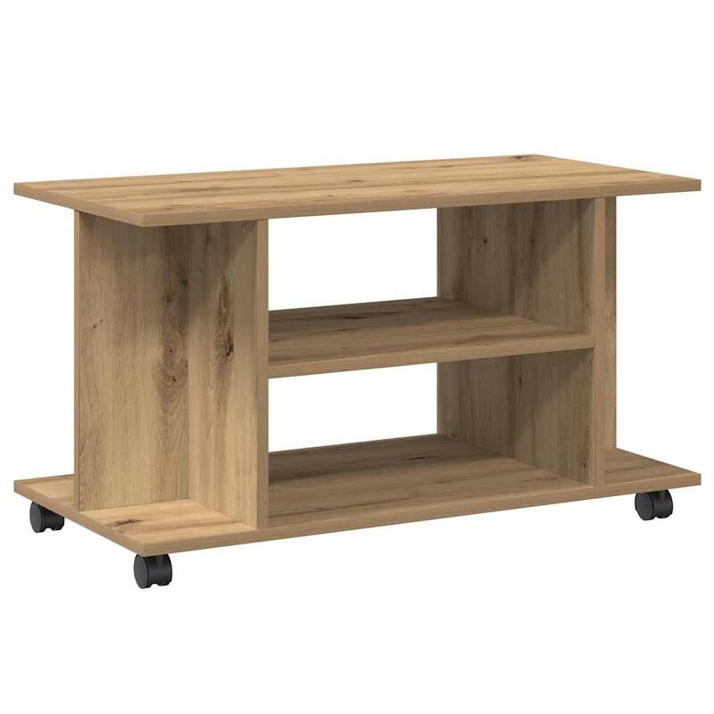 vidaXL TV Stand with Castors Entertainment Center Media Unit Engineered Wood - 31.5 x 15.7 x 17.7"