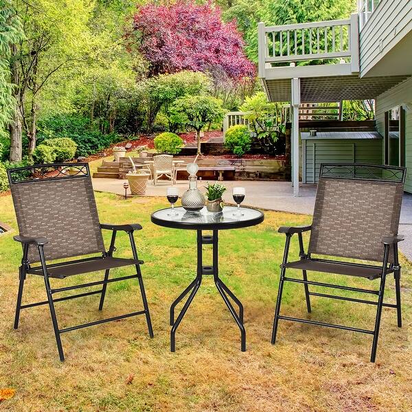 glass patio dining table with umbrella hole Square Outdoor Table, Metal Tempered this affordable outdoor dining table sets frosted tempered glass within a sturdy Clihome 32 in Round Outdoor