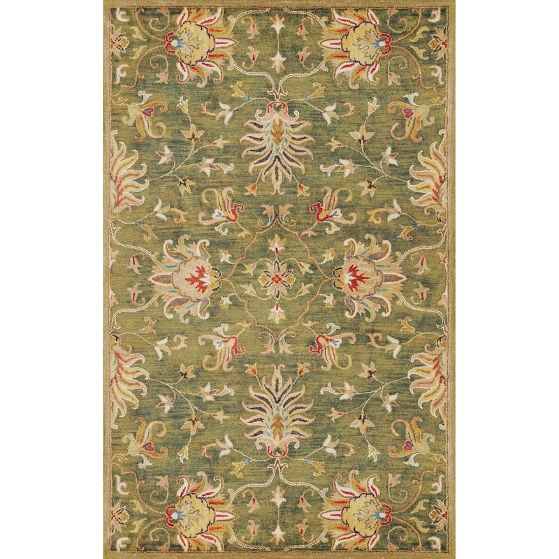 Domani Alexandria Classic Tapestry Hand-tufted Wool Area Rug - 9' x 13' - Emerald Green