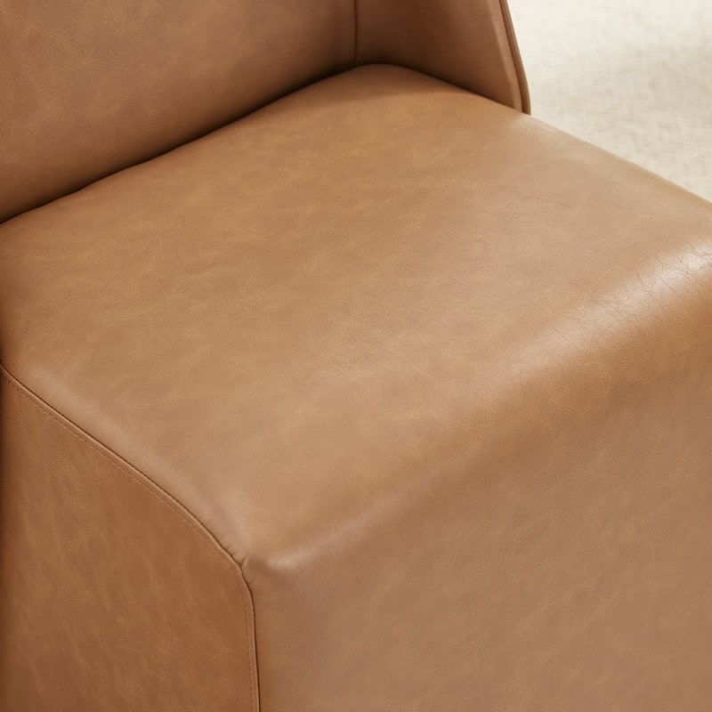 Spruce & Spring Modern Upholstered Dining Chair with Hidden Casters