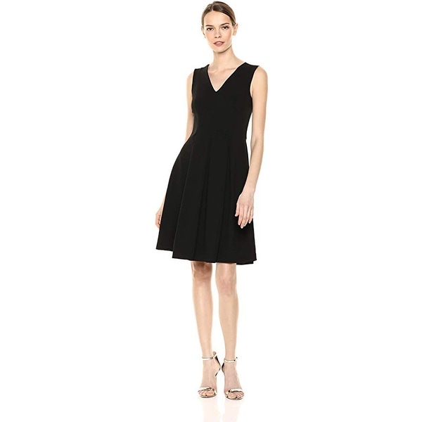 women's a line black dress