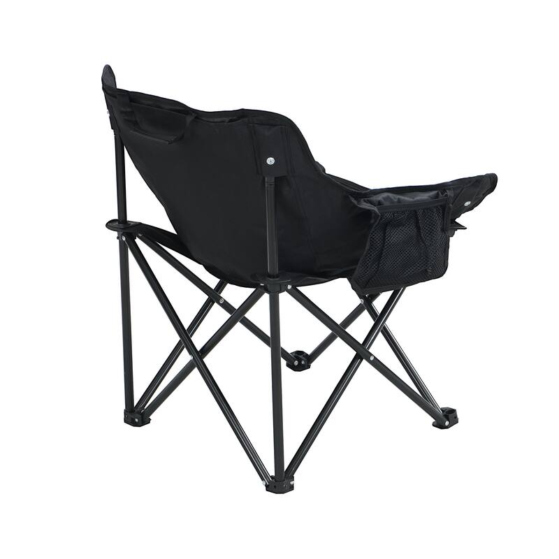 2PCS Folding Portable Outdoor Camping Chairs with Carry Bag Black