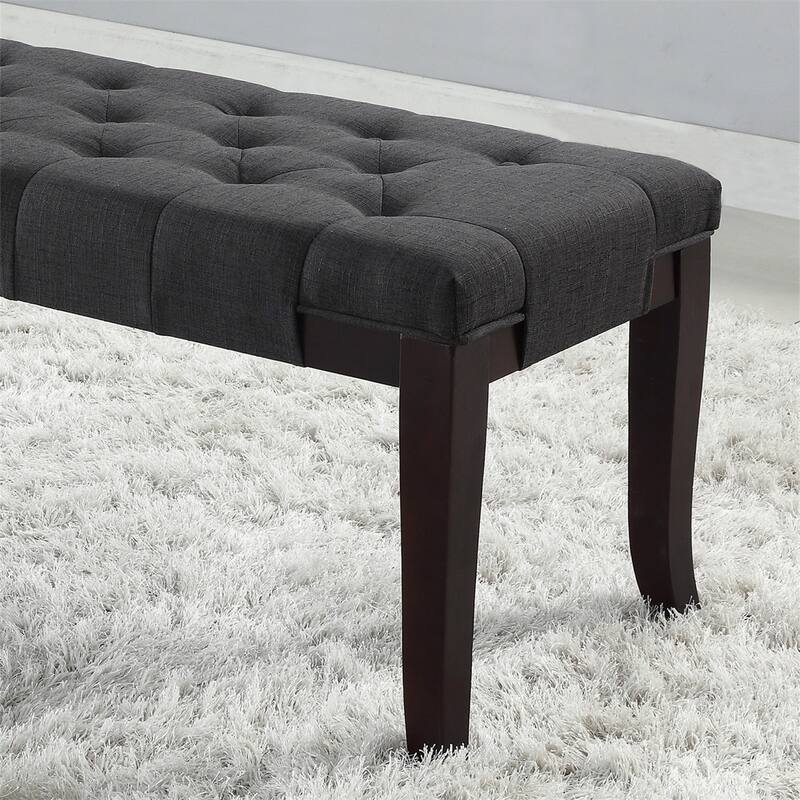Linon Tufted Bench, Fabric/Faux Leather