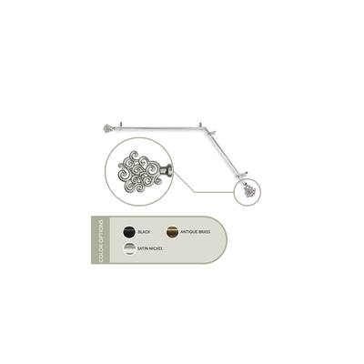 Curtain Rods & Hardware Set - Rustic Metal Rods with Finials - Satin Nickel Finish - Home Decor - M