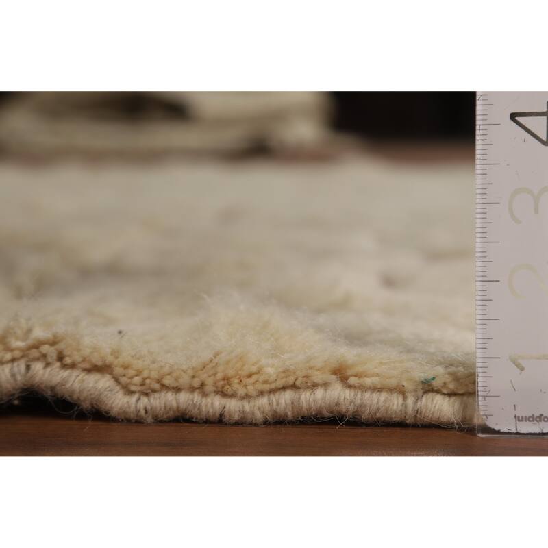 Geometric Moroccan Indian Area Rug Handmade Wool Carpet - 5'1" x 8'0"