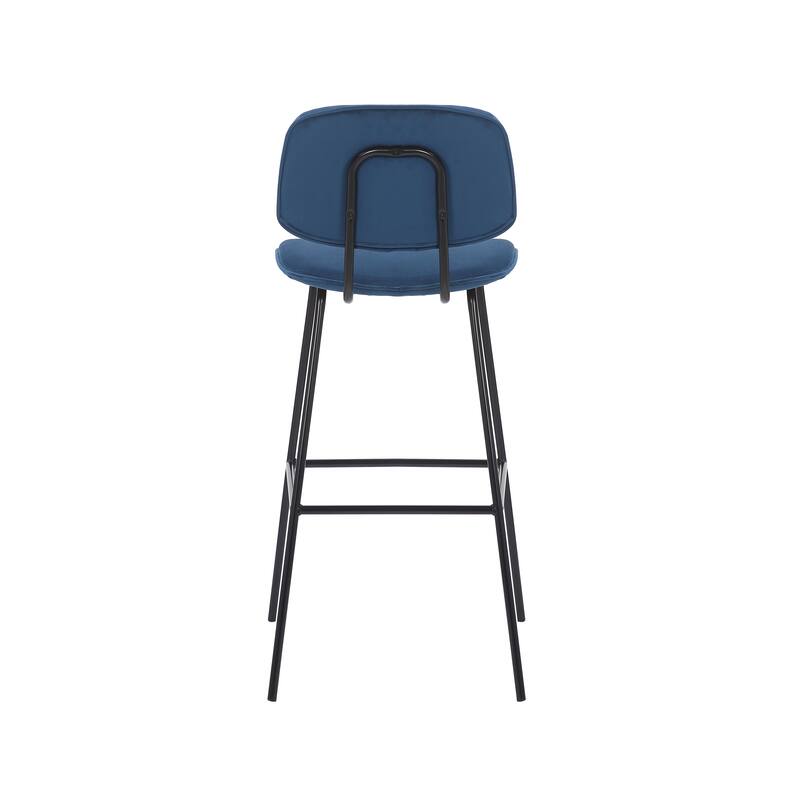 Porthos Home Soren Bar Stools Set Of 2, Velvet Upholstery, Iron Legs