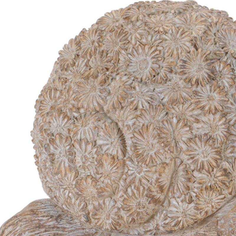 HomeRoots Set of Two Brown Polyresin Snail And Turtle Tabletop Sculptures - 7.10 in. x 4.25 in. x 3.30 in.