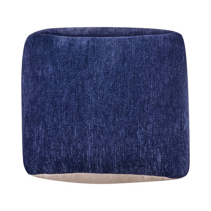 Sevita Transitional Solid Chenille Indoor Pouf