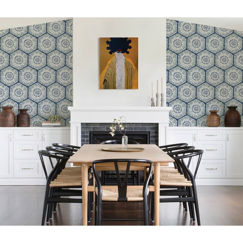 LiLi WhittWhitt Navy Harmony Peel & Stick Wallpaper