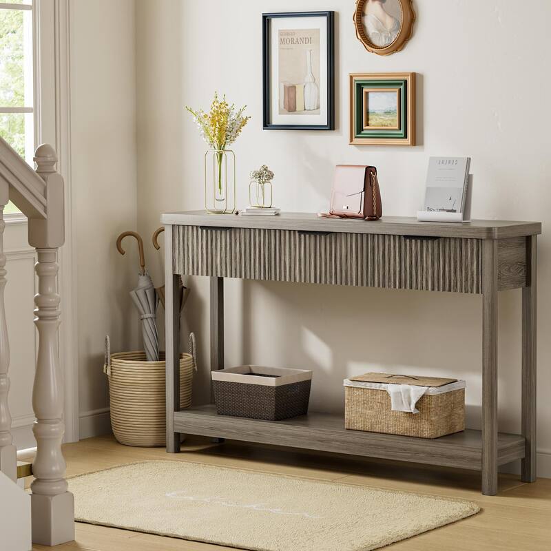 51"Wood Console Sofa Table with 3 Drawers for Living Room