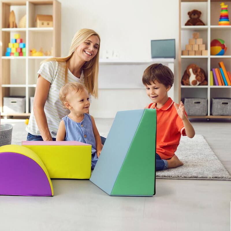 Toddler Foam Climbing Blocks Set - 5PCS Indoor Active Playset
