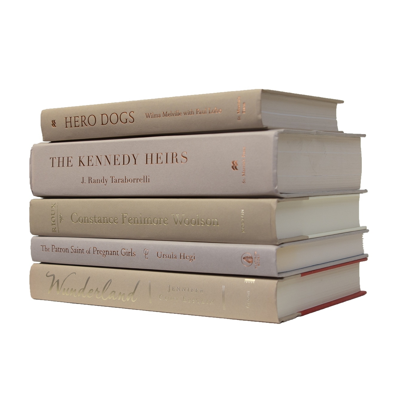 Decorative Books - Driftwood Book Stack - 5 Tan Books