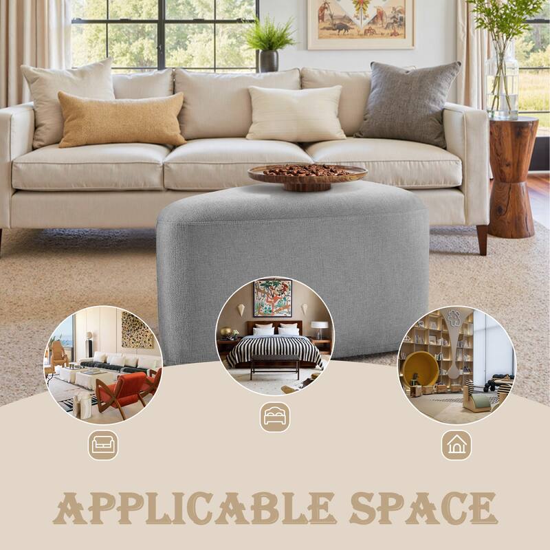 26" Footstools and Ottomans, Modern Fabric Pouf Ottoman
